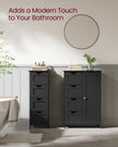 Bathroom Floor Storage Cabinet – Engineered Wood – Grey – Freestanding with 4 Drawers