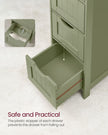 Bathroom Storage Cabinet – Wood – Laurel Green – Freestanding with 4 Drawers