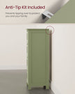 Bathroom Storage Cabinet – Wood – Laurel Green – Freestanding with 4 Drawers
