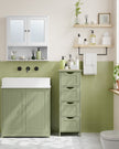 Bathroom Storage Cabinet – Wood – Laurel Green – Freestanding with 4 Drawers