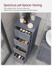 Bathroom Floor Storage Cabinet – MDF – Slate Grey – Freestanding with 4 Drawers