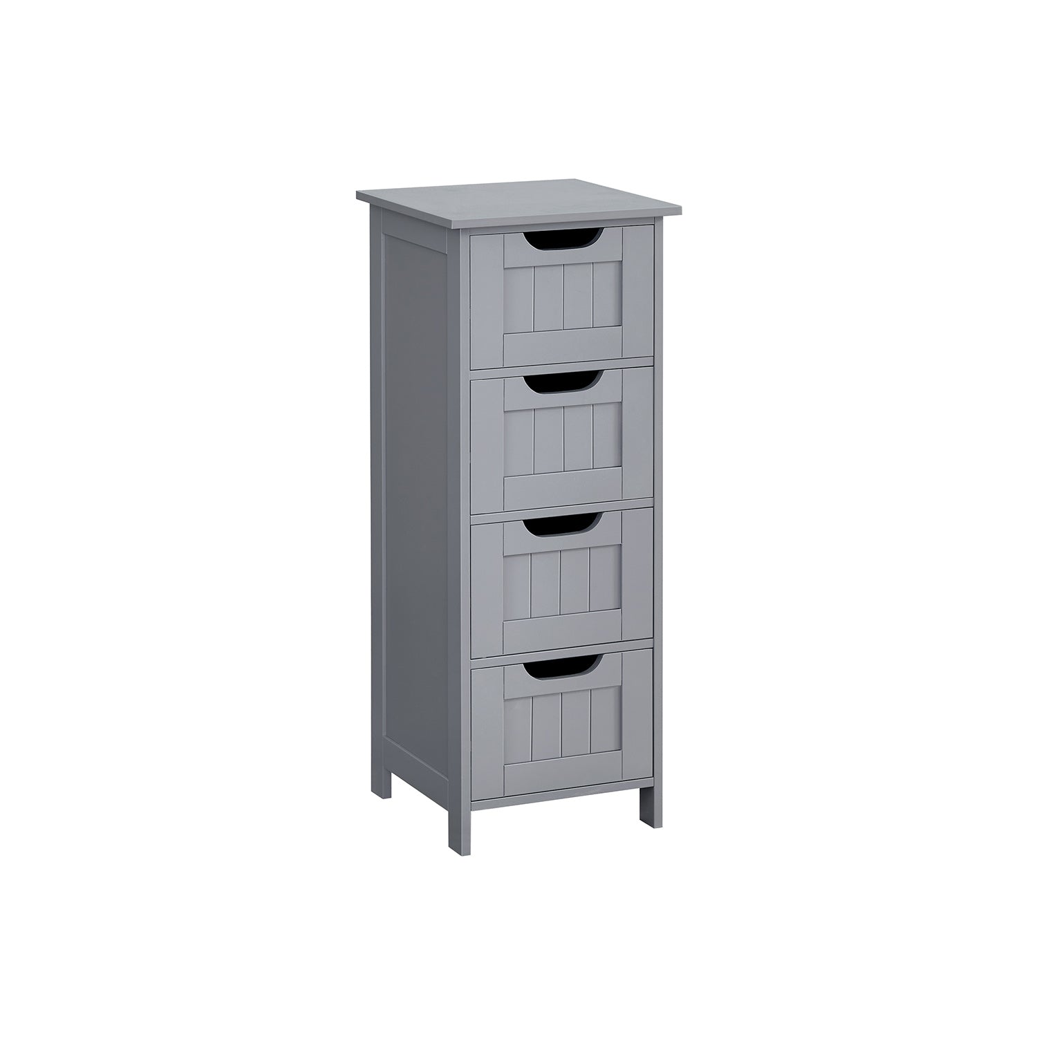 Bathroom Floor Storage Cabinet – Wood – Mystic Grey – Freestanding with 4 Drawers