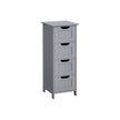Bathroom Floor Storage Cabinet – Wood – Mystic Grey – Freestanding with 4 Drawers