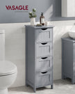Bathroom Floor Storage Cabinet – Wood – Mystic Grey – Freestanding with 4 Drawers