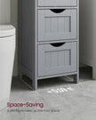 Bathroom Floor Storage Cabinet – Wood – Mystic Grey – Freestanding with 4 Drawers