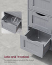 Bathroom Floor Storage Cabinet – Wood – Mystic Grey – Freestanding with 4 Drawers