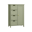 Wooden Cabinet – White – 4 Drawers and 1 Wardrobe Compartment