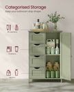 Bathroom Storage Unit – Wood – White – 4 Drawers and 1 Wardrobe Compartment