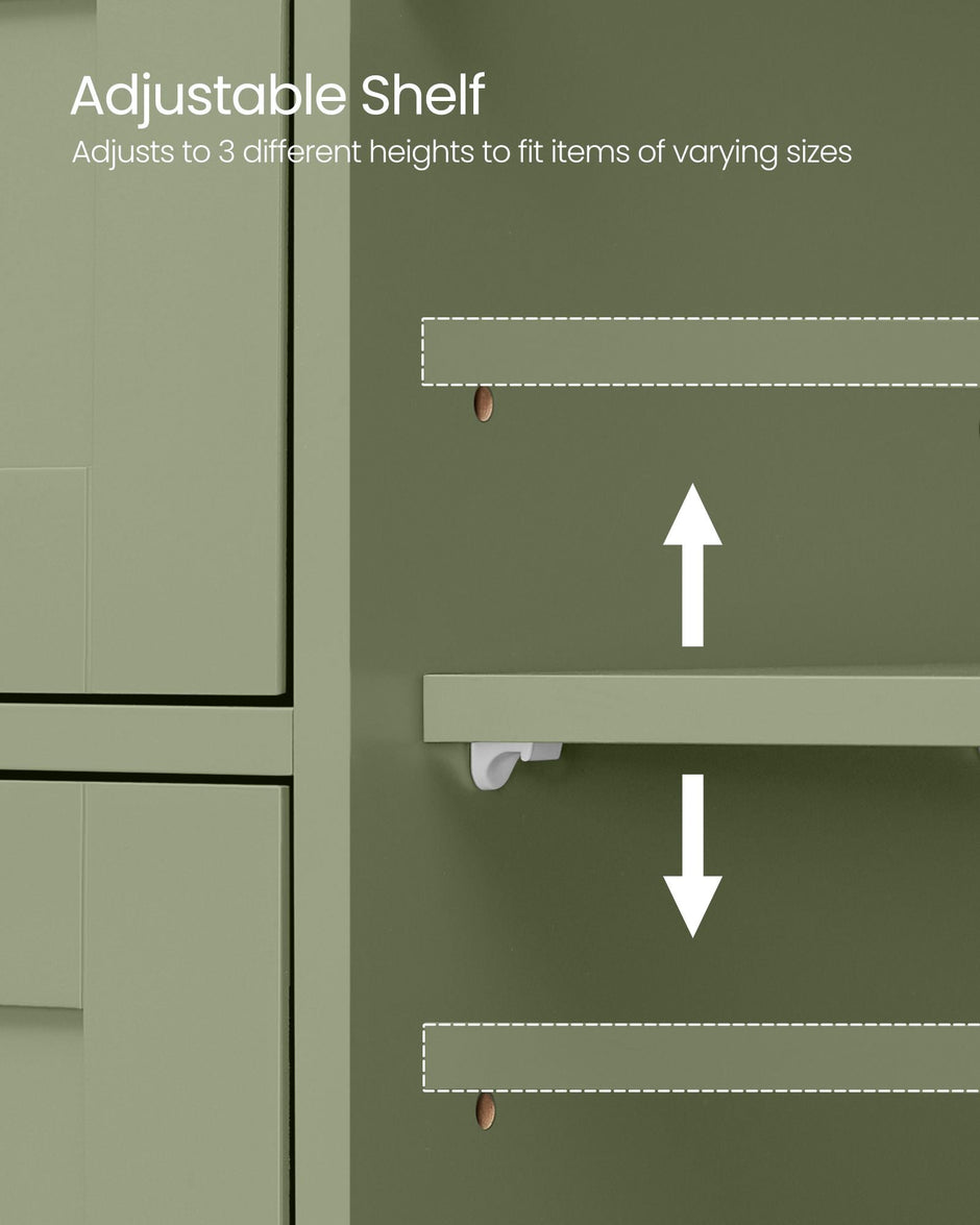 Bathroom Storage Unit – Wood – White – 4 Drawers and 1 Wardrobe Compartment
