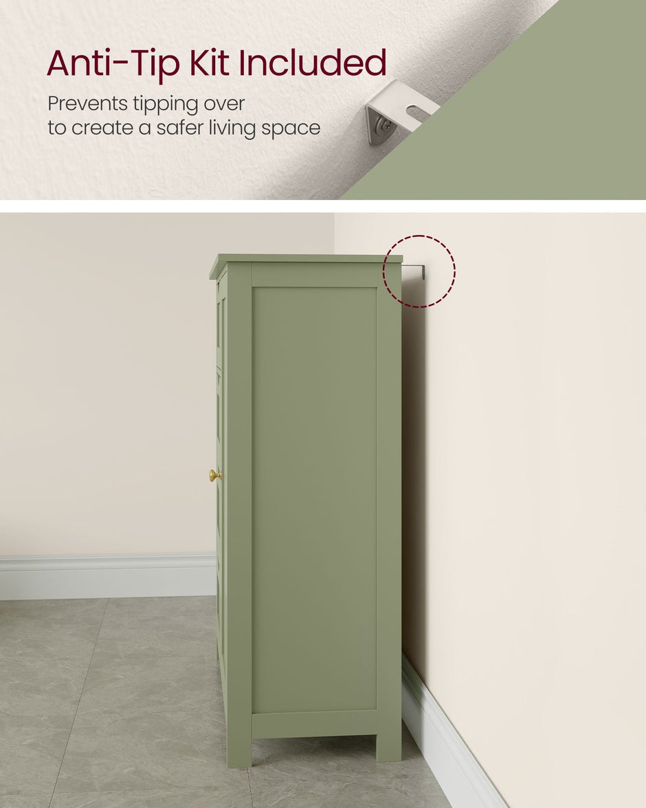 Bathroom Storage Unit – Wood – White – 4 Drawers and 1 Wardrobe Compartment