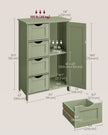 Bathroom Storage Unit – Wood – White – 4 Drawers and 1 Wardrobe Compartment