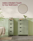 Bathroom Storage Unit – Wood – White – 4 Drawers and 1 Wardrobe Compartment