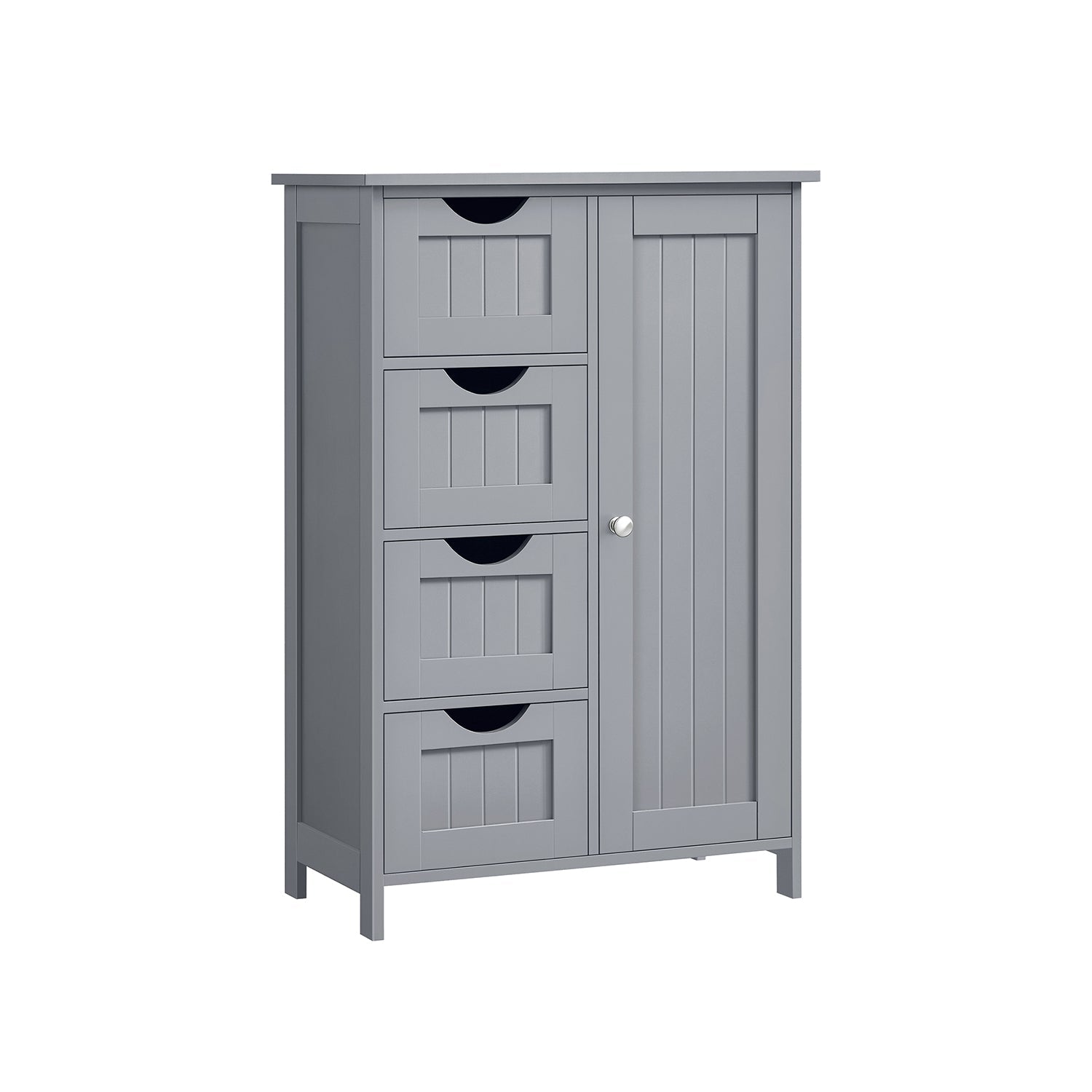 Wooden Cabinet – White – 4 Drawers and 1 Wardrobe Compartment