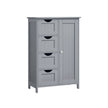Wooden Cabinet – White – 4 Drawers and 1 Wardrobe Compartment