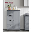 Bathroom Floor Storage Cabinet – Wood – White – Features 4 Drawers and 1 Wardrobe Compartment