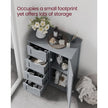 Bathroom Floor Storage Cabinet – Wood – White – Features 4 Drawers and 1 Wardrobe Compartment