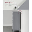 Bathroom Floor Storage Cabinet – Wood – White – Features 4 Drawers and 1 Wardrobe Compartment