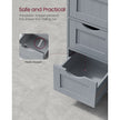 Bathroom Floor Storage Cabinet – Wood – White – Features 4 Drawers and 1 Wardrobe Compartment
