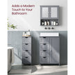 Bathroom Floor Storage Cabinet – Wood – White – Features 4 Drawers and 1 Wardrobe Compartment
