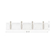 Wall-Mounted Coat Rack – Wood and Metal – White and Silver – 4 Hooks