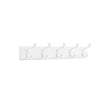 Wall-Mounted Coat Rack – Wood and Metal – Cloud White – 5 Dual Hooks