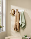 Wall-Mounted Coat Rack – Wood and Metal – Cloud White – 5 Dual Hooks