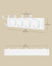Wall-Mounted Coat Rack – Wood and Metal – Cloud White – 5 Dual Hooks