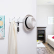 Wall-Mounted Coat Rack – Wood – White – 4 Metal Hooks