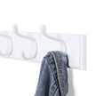 Wall-Mounted Coat Rack – Wood – White – 4 Metal Hooks