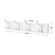 Wall-Mounted Coat Rack – Wood – White – 4 Metal Hooks