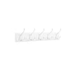 Wall-Mounted Coat Rack – Wood – Cloud White – 5 Dual Tri-Hooks