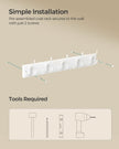 Wall-Mounted Coat Rack – Wood – Cloud White – 5 Dual Tri-Hooks