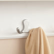 Wall-Mounted Coat Rack – Wooden and Metal – White – 4 Dual Hooks with Shelf