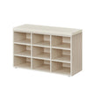 Shoe Bench – Wood – Natural Beige – Padded Seat with 9 Adjustable Compartments