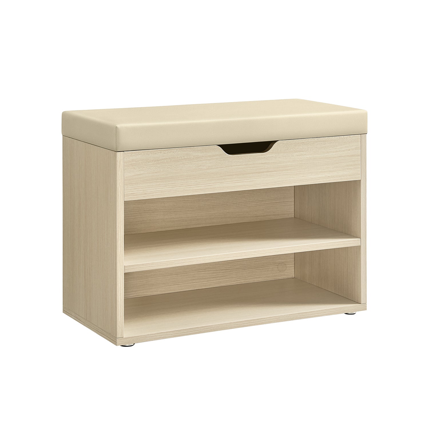 Shoe Bench – Fabric – Natural Beige – Padded Seat