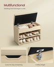 Shoe Bench – Fabric – Natural Beige – Padded Seat
