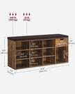 Shoe Storage Bench – Wood – White – Padded Seat with Drawer and Open Compartments