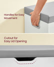 Shoe Bench – Wooden – Cloud White – Cushion Seat with 3 Storage Compartments