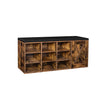 Shoe Rack – Wood – Vintage Brown – 9 Open Compartments with Cupboard and Padding