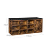 Shoe Rack – Wood – Vintage Brown – 9 Open Compartments with Cupboard and Padding