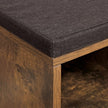 Shoe Bench – Wood – Rustic Brown – 10 Compartments with Cushion