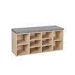 Shoe Bench – Wooden – White – 10 Compartments with Seat Cushion