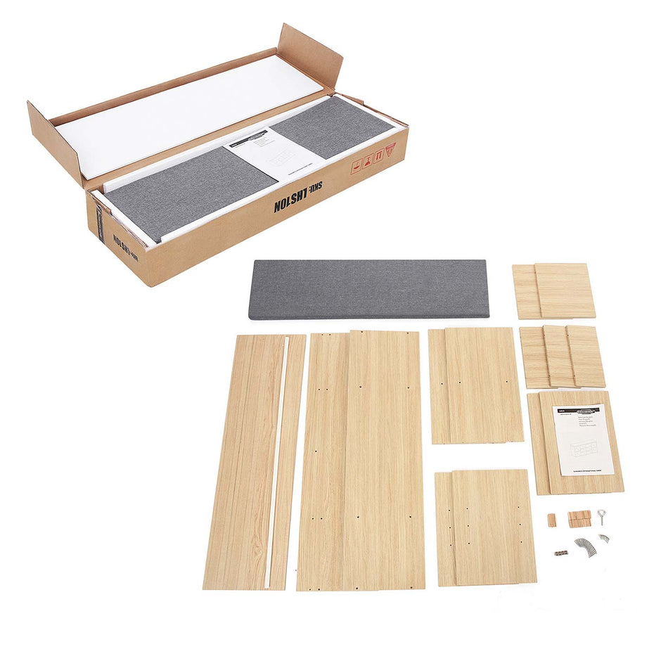 Shoe Bench – Wooden – White – 10 Compartments with Seat Cushion