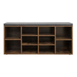Shoe Bench – Wooden – Rustic Brown and Grey – 10 Compartments with Cushion