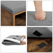Shoe Bench – Wooden – Rustic Brown and Grey – 10 Compartments with Cushion