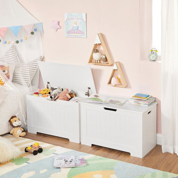 Storage Bench – MDF – White – Large Capacity for Shoes and Toys