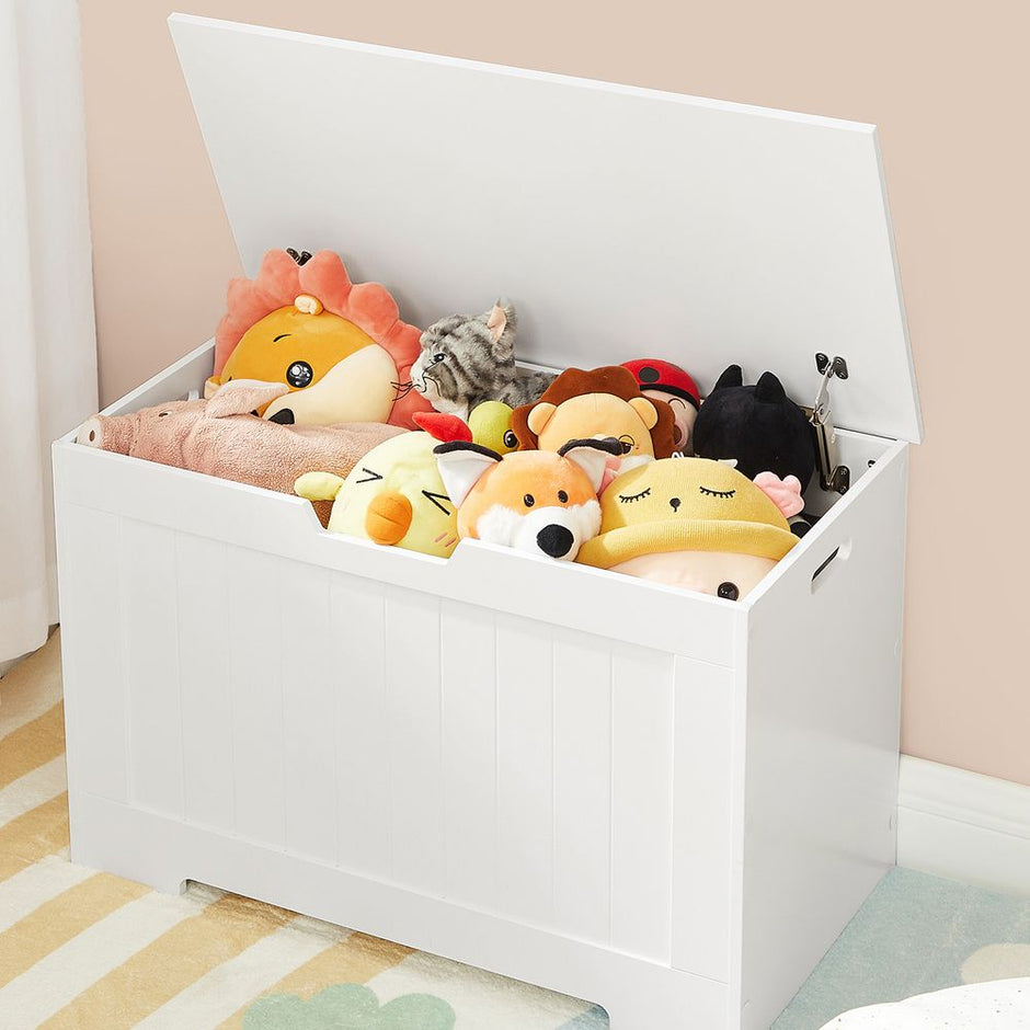 Storage Bench – MDF – White – Large Capacity for Shoes and Toys