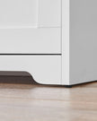 Shoe Bench – Wood – Cloud White – Adjustable Interior Divider and Folding Door