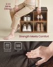 Shoe Storage Bench – Engineered Wood – Rustic Brown – Padded Seat with 4 Compartments and 2 Adjustable Shelves
