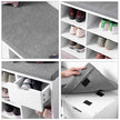 Shoe Bench – Wood – White – Storage with Open Compartments and Padded Seat